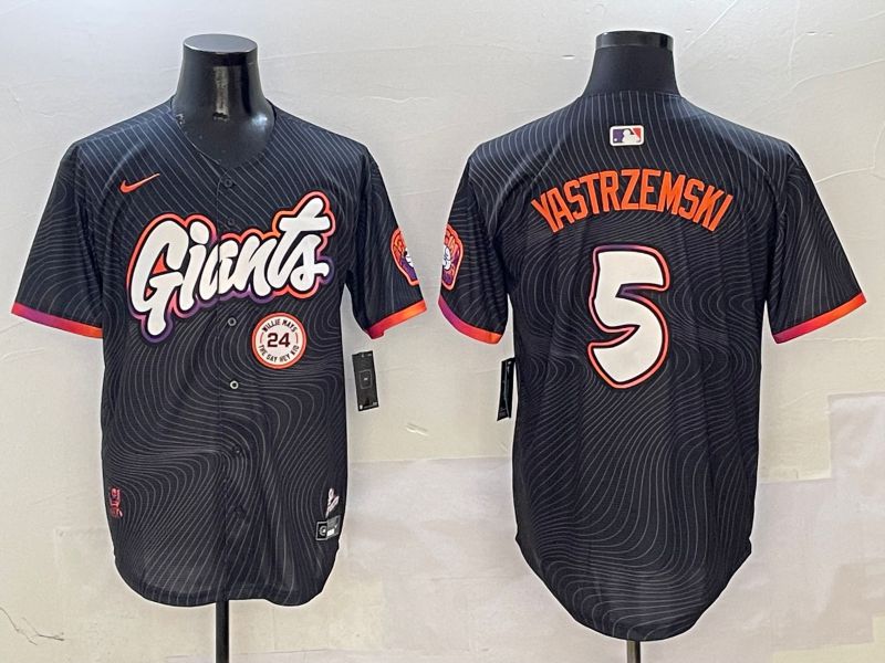 Men San Francisco Giants #5 Yastrzemski Black Second generation Joint Name Nike 2025 MLB Jersey style 3->san francisco giants->MLB Jersey